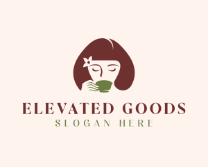 Cafe Coffee Tea Woman logo design