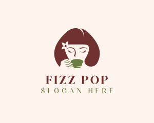 Cafe Coffee Tea Woman logo design