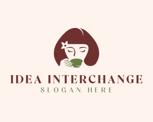 Cafe Coffee Tea Woman logo design