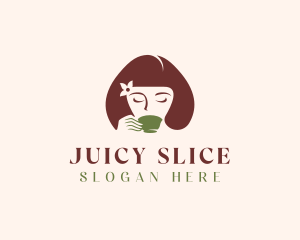 Cafe Coffee Tea Woman logo design