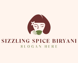 Cafe Coffee Tea Woman logo design