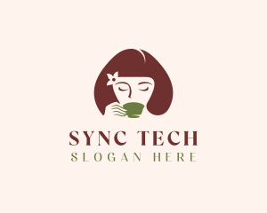 Cafe Coffee Tea Woman logo design