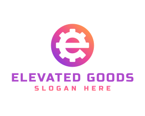 Cog Gear Letter E logo design