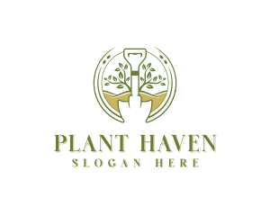 Landscaper Shovel Plant logo design