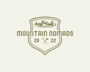 Mountain Camping Axe logo design