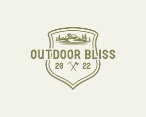 Mountain Camping Axe logo design