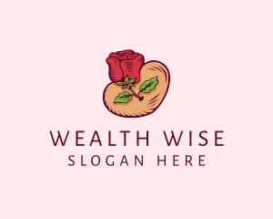 Valentine Heart Rose  Logo