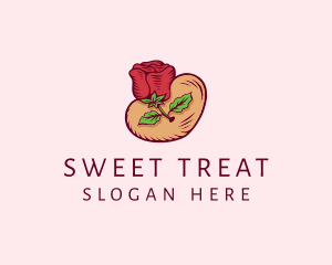 Valentine Heart Rose  logo design