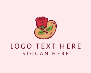 Valentine - Valentine Heart Rose logo design