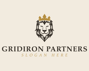 Crown Lion Head logo design