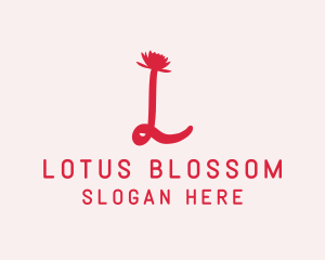 Simple Flower Letter L logo design