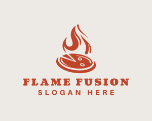 Hot Flame Pizza logo design