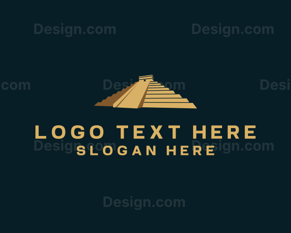 Mayan Pyramid Travel Logo