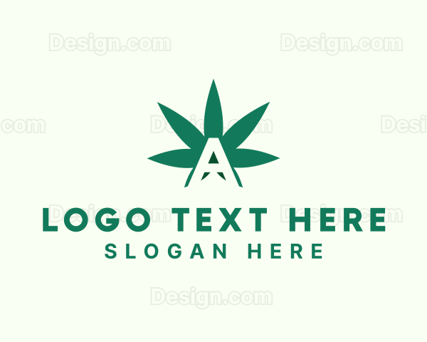 Green Cannabis Letter A Logo