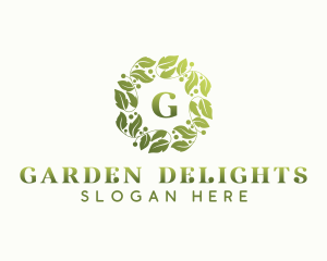 Eco Gardening Leaves logo design