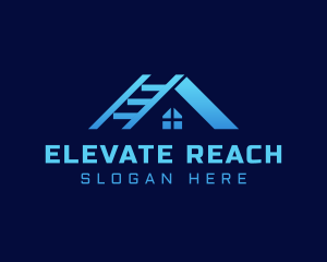 Blue House Ladder logo design