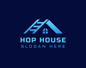 Blue House Ladder logo design