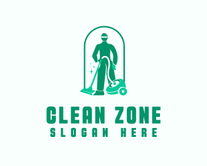 Vacuum Cleaning Janitor logo design