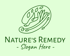 Organic Hand Leaves logo design