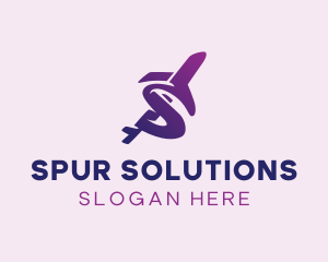 Airplane Aviation Letter S logo design