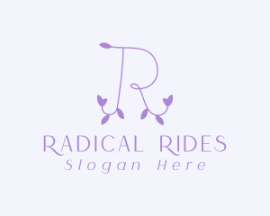 Purple Vine Letter R logo design