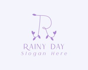 Purple Vine Letter R logo design