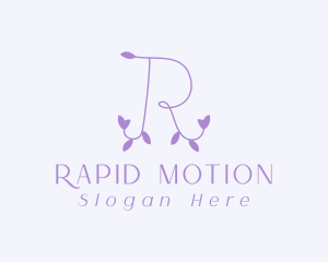 Purple Vine Letter R logo design