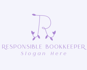 Purple Vine Letter R logo design