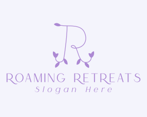 Purple Vine Letter R logo design