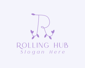 Purple Vine Letter R logo design