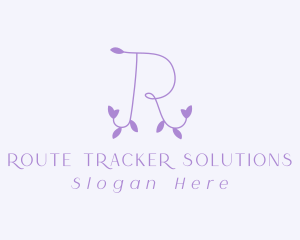 Purple Vine Letter R logo design