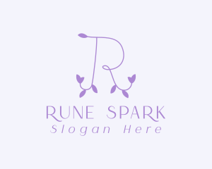 Purple Vine Letter R logo design