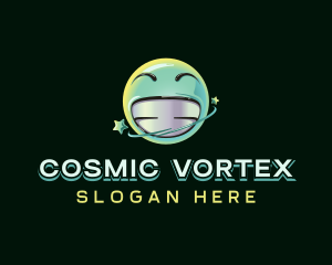 Cosmic Smiley Y2K logo design