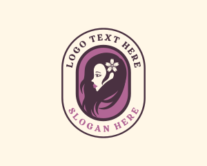 Flower Hair Woman Salon Logo