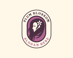 Flower Hair Woman Salon logo design