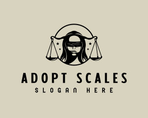 Woman Justice Scales logo design