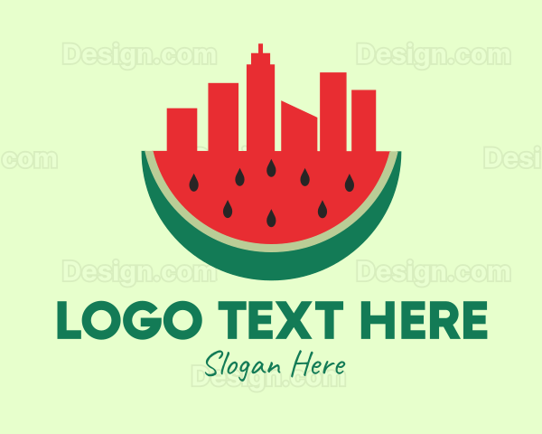 Watermelon Fruit City Logo