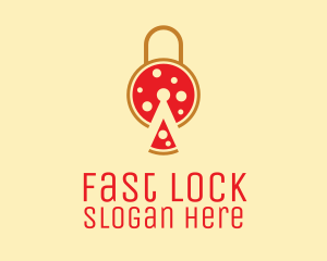 Pizza Slice Lock  logo design