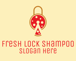 Pizza Slice Lock  logo design