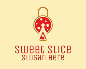 Pizza Slice Lock  logo design