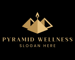 Pyramid Light Candle logo design