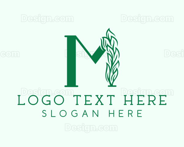 Natural Plant Letter M Logo