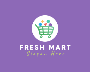 Geometric Grocery Cart logo