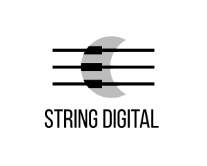 Moon Piano & Strings logo design