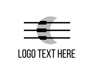 Harp - Moon Piano & Strings logo design