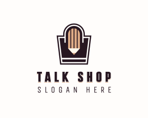 Pencil Shopping Bag logo design