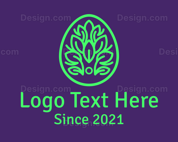 Green Plant Easter Egg Logo