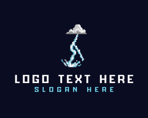 Pixelated Retro Thunder  logo