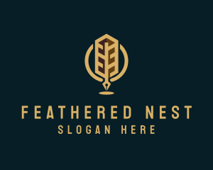 Feather Fountain Pen Author logo design