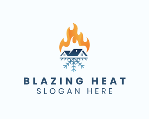 Heating Cooling House logo design